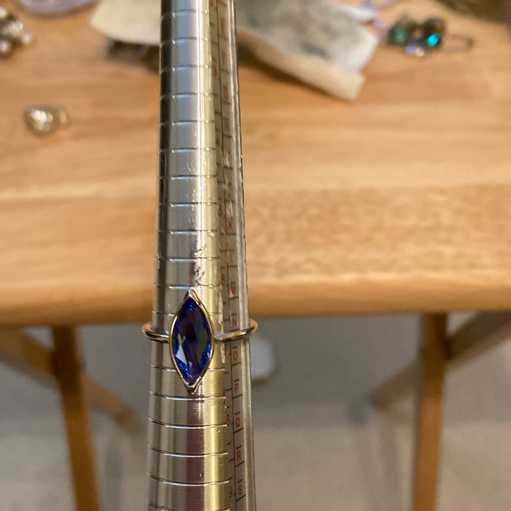 Touchstone Crystal Silver Ring With A Marquis Cut… - image 5